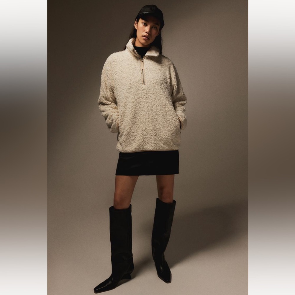 H&M Half-Zip Teddy Sweatshirt